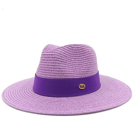 Chic Macaron White Straw Hat for Summer Travel - Essential Sun Protection for Beach Days 2023 - Très Elite