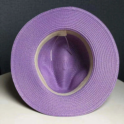 Chic Macaron White Straw Hat for Summer Travel - Essential Sun Protection for Beach Days 2023 - Très Elite