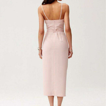 Chic Maribel Midi Cocktail Dress with Floral Accent by Roco Fashion - Très Elite