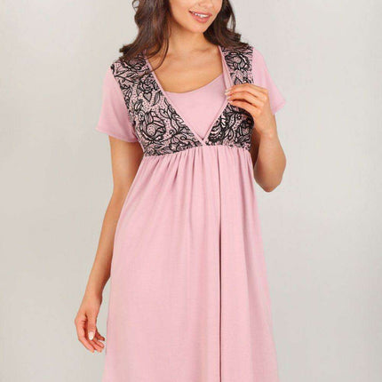 Chic Maternity Nightshirt for Effortless Breastfeeding Elegance - Très Elite