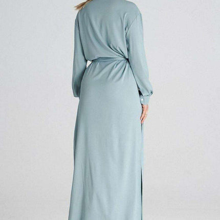 Chic Maxi Shirt Dress with Tailored Collar and Buttoned Sleeves - Très Elite