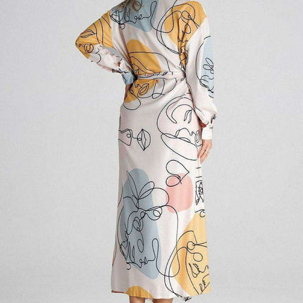 Chic Maxi Shirt Dress with Tailored Collar and Buttoned Sleeves - Très Elite