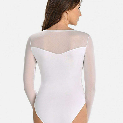 Chic Mesh Detail Long Sleeve Bodysuit - Très Elite