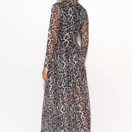 Chic Mesh Turtleneck Maxi Dress by Makadamia - Très Elite