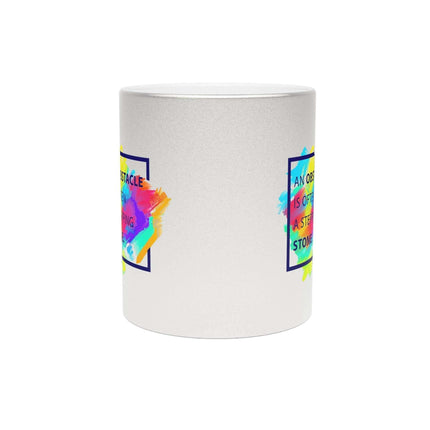 Chic Metallic Ceramic Coffee Mug - Elegant Silver & Gold Design for Stylish Sipping