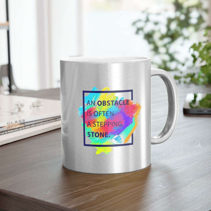 Chic Metallic Ceramic Coffee Mug - Elegant Silver & Gold Design for Stylish Sipping