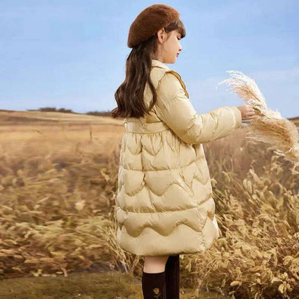 Chic Mid-Length Down Coat for Fashionable Teen Girls - Cozy Winter Essentials - Très Elite