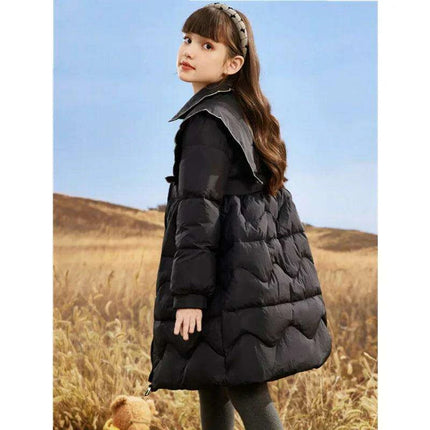 Chic Mid-Length Down Coat for Fashionable Teen Girls - Cozy Winter Essentials - Très Elite