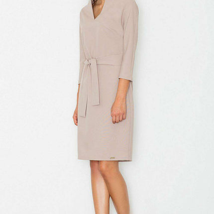 Chic Midi Dress with Kimono Sleeves and Waist Belt by Figl - Elegant Daywear - Très Elite