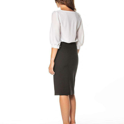 Chic Midi Pencil Skirt with Hidden Zipper and Stylish Slit