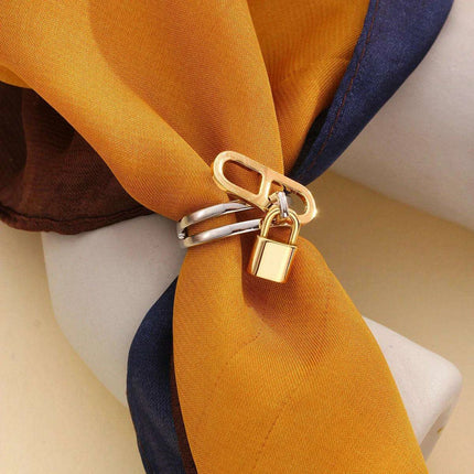 Chic Mini Lock Scarf Ring: Effortless Fashion Accessory - Très Elite