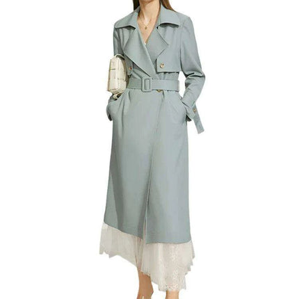 Chic Minimalism Women's Double Breasted Trench Coat with Adjustable Sashes for Office and Everyday Elegance - Très Elite