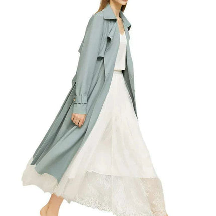 Chic Minimalism Women's Double Breasted Trench Coat with Adjustable Sashes for Office and Everyday Elegance - Très Elite