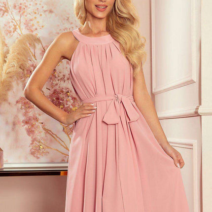 Chic Mocca Chiffon Daydress Set with Belt - Numoco - Très Elite