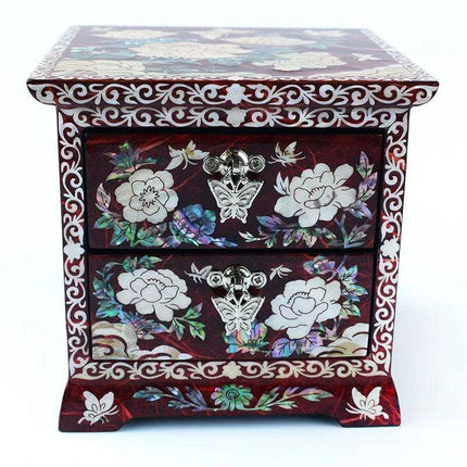 Chic Mother of Pearl Dual-Drawer Jewelry Storage Box - A Treasured Gift for Her Delights - Très Elite