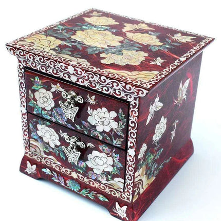 Chic Mother of Pearl Dual-Drawer Jewelry Storage Box - A Treasured Gift for Her Delights- Très Elite- Très Elite