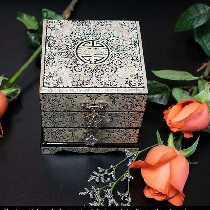 Chic Mother of Pearl Dual-Drawer Jewelry Storage Box - A Treasured Gift for Her Delights- Très Elite- Très Elite