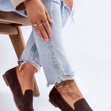 Chic Natural Suede Women's Moccasins - Style 179110 - Très Elite