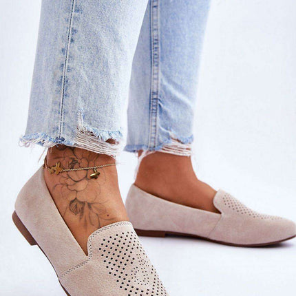 Chic Natural Suede Women's Moccasins - Style 179110 - Très Elite