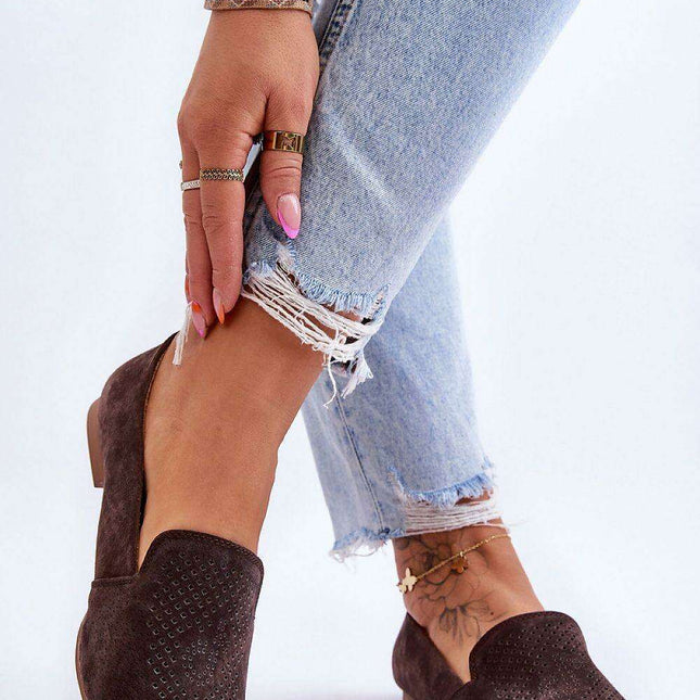 Chic Natural Suede Women's Moccasins - Style 179110