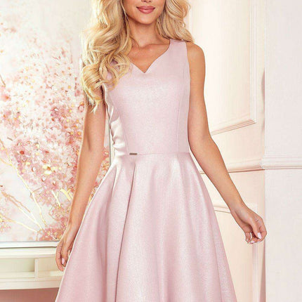 Chic Navy Blue Evening Gown with Pink Floral Accents - Numoco Dress - Très Elite