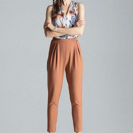 Chic Navy Blue Tailored Pleated Trousers for Women - Très Elite