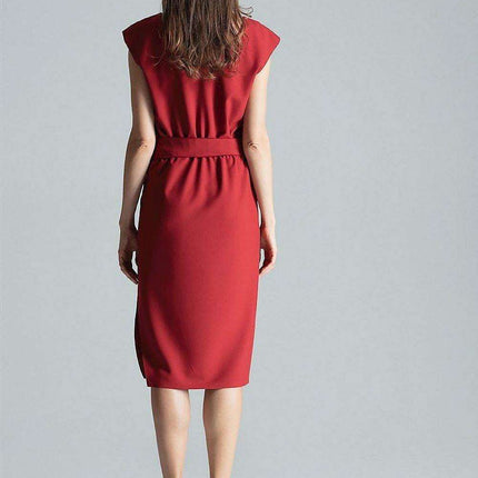 Chic Navy Blue V-Neck Midi Dress with Sensational Side Slit - Très Elite