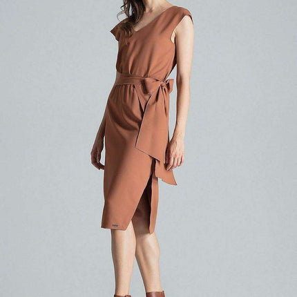 Chic Navy Blue V-Neck Midi Dress with Sensational Side Slit - Très Elite