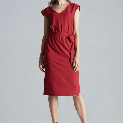 Chic Navy Blue V-Neck Midi Dress with Sensational Side Slit - Très Elite