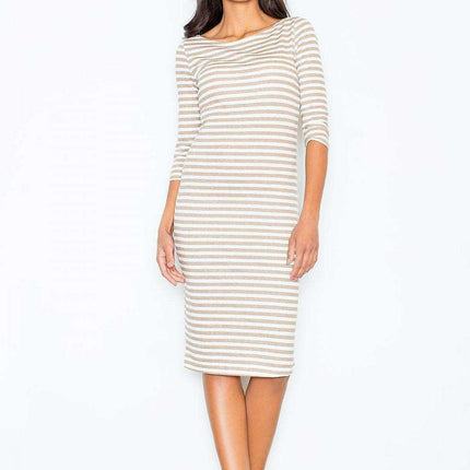 Chic Navy Cotton Daydress with Elegant Side Zipper - Ideal for Any Occasion - Très Elite
