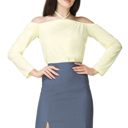 Chic Neck-Tie Blouse with Comfortable Stretch Band - Style 93607