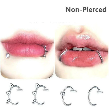 Chic Non-Pierced Stainless Steel Hoop Ring: Versatile Jewelry for Nose, Lip, and Septum- Très Elite- Très Elite
