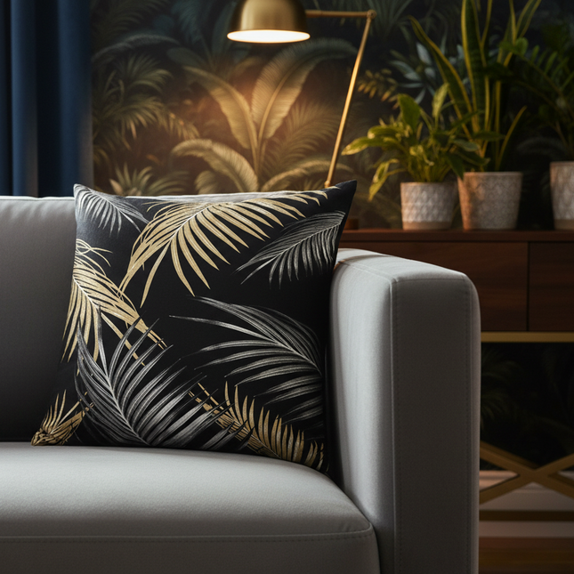 Chic Nordic Palm Leaf Decorative Pillow Cover