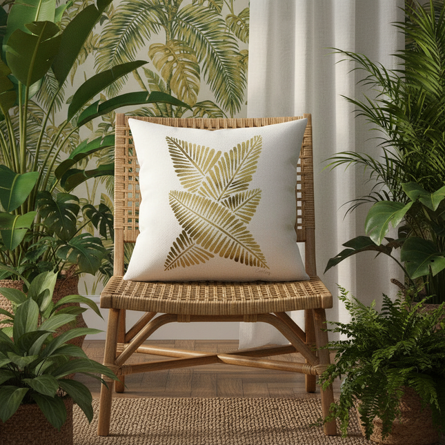 Chic Nordic Palm Leaf Decorative Pillow Cover