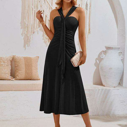 Chic Off-Shoulder Dress with Flowing Streamer Accents - Très Elite