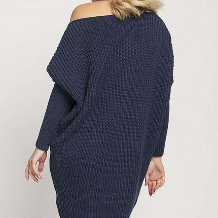 Chic Off-Shoulder Oversized Knit Sweater Tunic - Très Elite