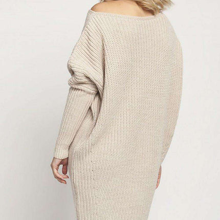 Chic Off-Shoulder Oversized Knit Sweater Tunic - Très Elite