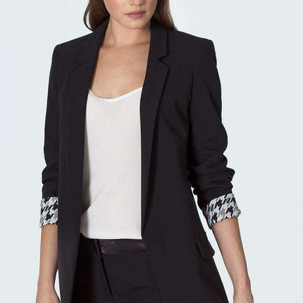 Chic Office Blazer With Eye Catching Cuff Design For Women