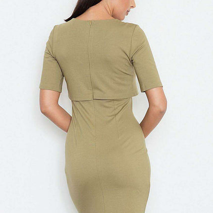 Chic Olive Green Versatile Day Dress - Très Elite
