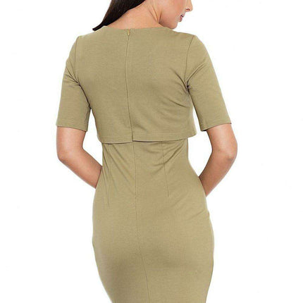 Chic Olive Green Versatile Day Dress - Très Elite