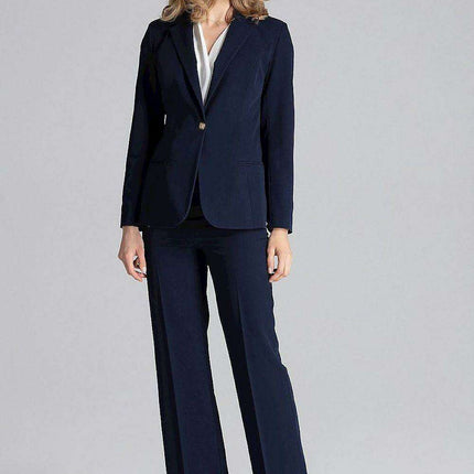 Chic One-Button Blazer with Playful Colorful Lining and Elegant Envelope Neckline - Très Elite