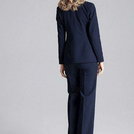 Chic One-Button Blazer with Playful Colorful Lining and Elegant Envelope Neckline - Très Elite