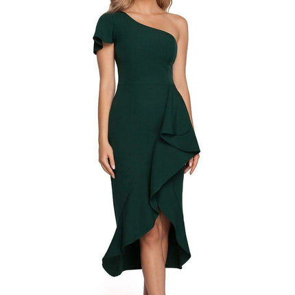 Chic One-Shoulder Evening Dress - Très Elite