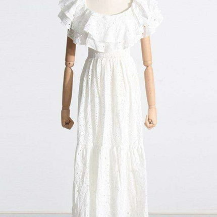 Chic One-Shoulder Floral Embroidered Dress with Elegant Front Slit - Très Elite