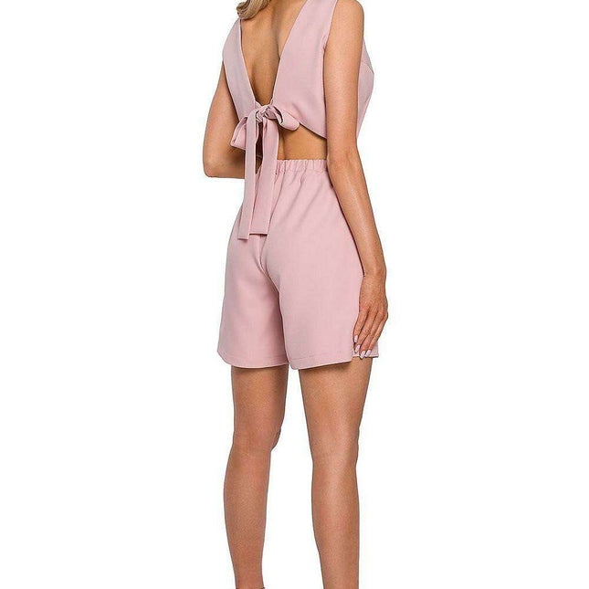 Chic Open-Back Summer Romper Jumpsuit