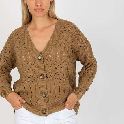 Chic Openwork Button Down Cardigan For Elegant Casual Wear