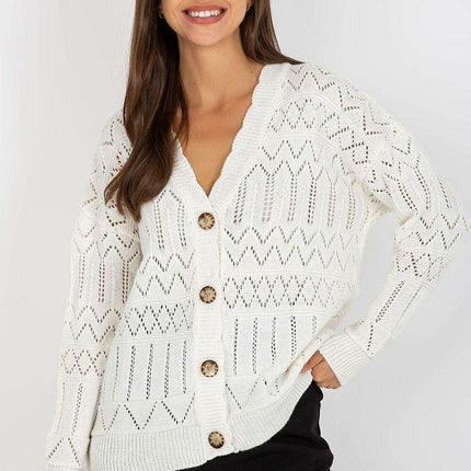 Chic Openwork Button Down Cardigan For Elegant Casual Wear - Très Elite