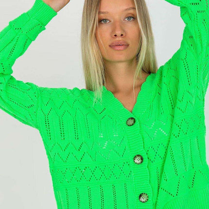Chic Openwork Button Down Cardigan For Elegant Casual Wear - Très Elite