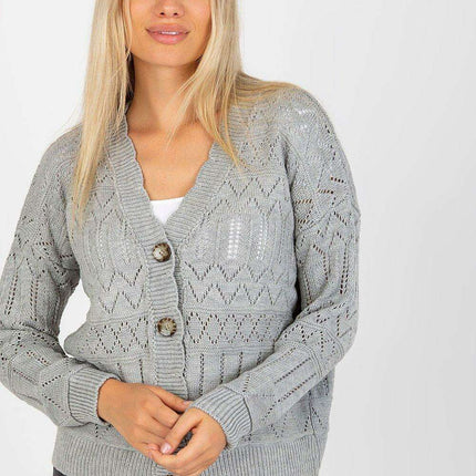Chic Openwork Button Down Cardigan For Elegant Casual Wear