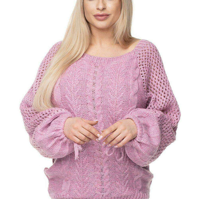 Chic Openwork Sleeve Wool Pullover - Très Elite